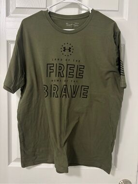 LG Olive Green Graphic Tee with Black Print